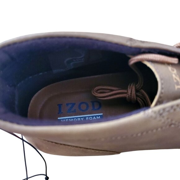 IZOD Palmer Men\'s 11 Chukka Boots Brown Leather Round Toe Lace-up Shoes Sneaker